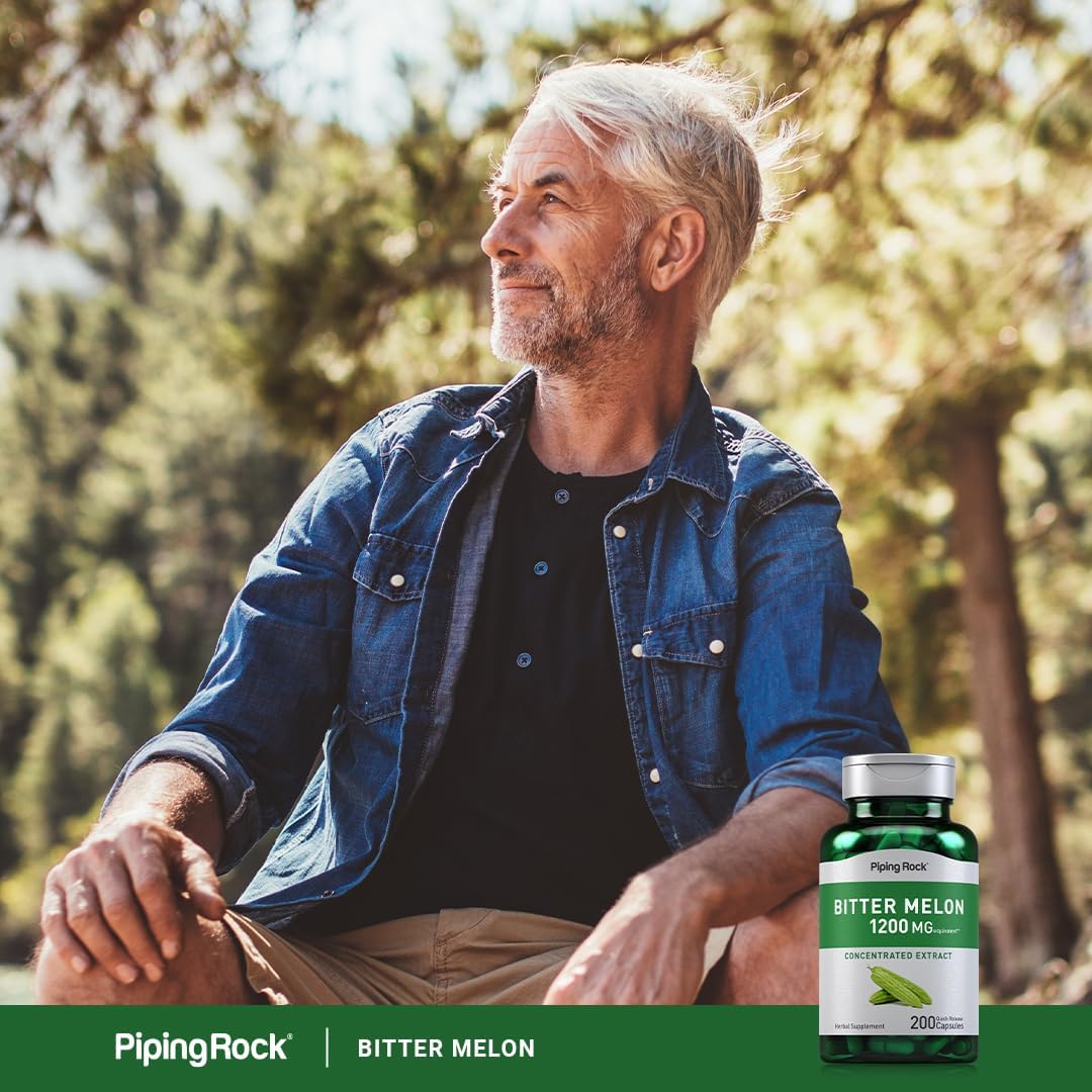Bitter Melon Capsules 1200mg | 200 Count | Momordica Charantia Extract | Herbal Supplement | Non-GMO, Gluten Free