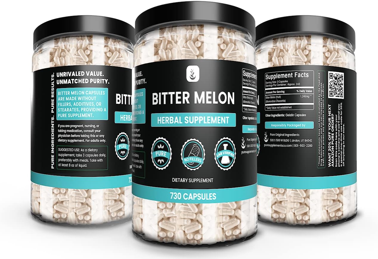 Bitter Melon Extract Capsules - 730 Count, Pure Ingredients, No Fillers, Lab Verified