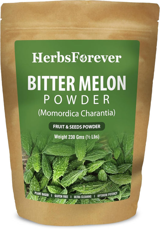 Bitter Melon Powder - Vitamin C Rich Karela Powder 230g, Non GMO, Vegan - Herbsforever