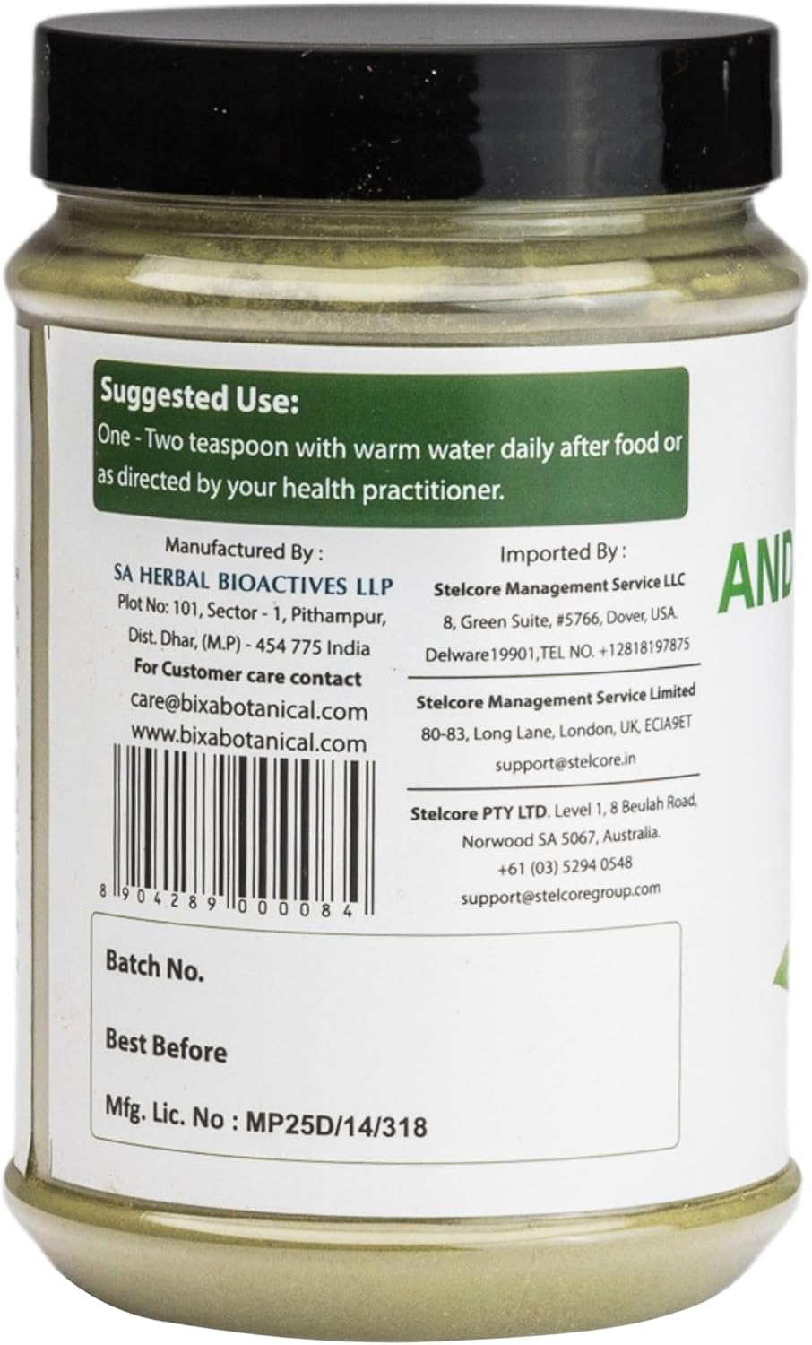 Bixa Botanical Andrographis Powder 200g 7oz - Natural Herbal Liver Tonic Supplement | Ayurvedic Digest Toxins Herb