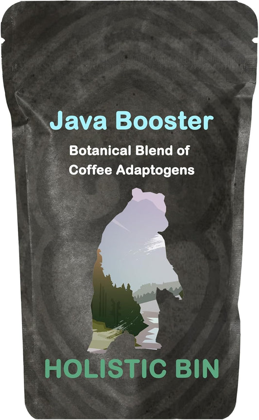 Black Bear Holistic Bin Organic Mushroom Coffee Java Booster with Tongkat Ali, Black Maca, and Nordic Chaga - Energy Supplements for Women and Men