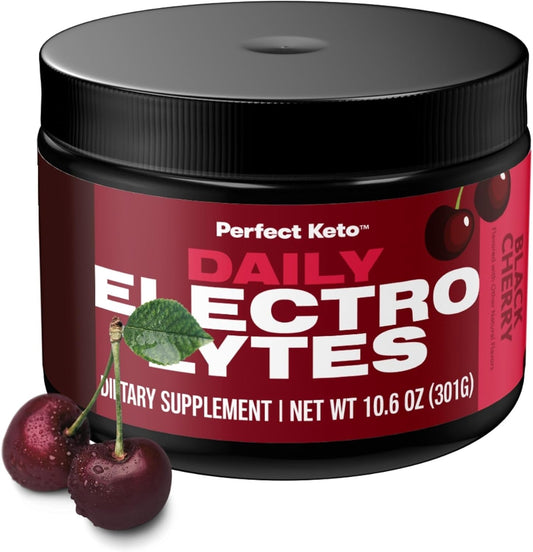 Black Cherry Keto Electrolyte Hydration Powder | Supports Hydration, Recovery & Immune Health | Sugar-Free, Low Carb, Calorie-Free | Keto-Friendly & Non-GMO