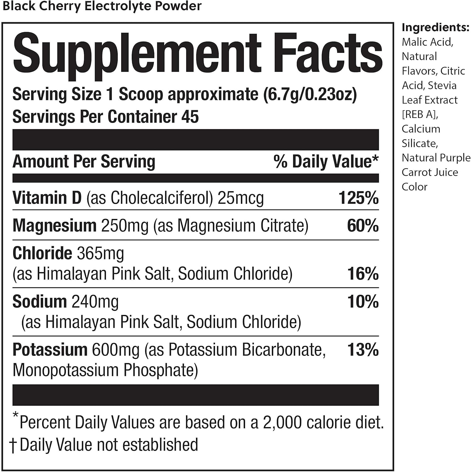 Black Cherry Keto Electrolyte Hydration Powder | Supports Hydration, Recovery & Immune Health | Sugar-Free, Low Carb, Calorie-Free | Keto-Friendly & Non-GMO
