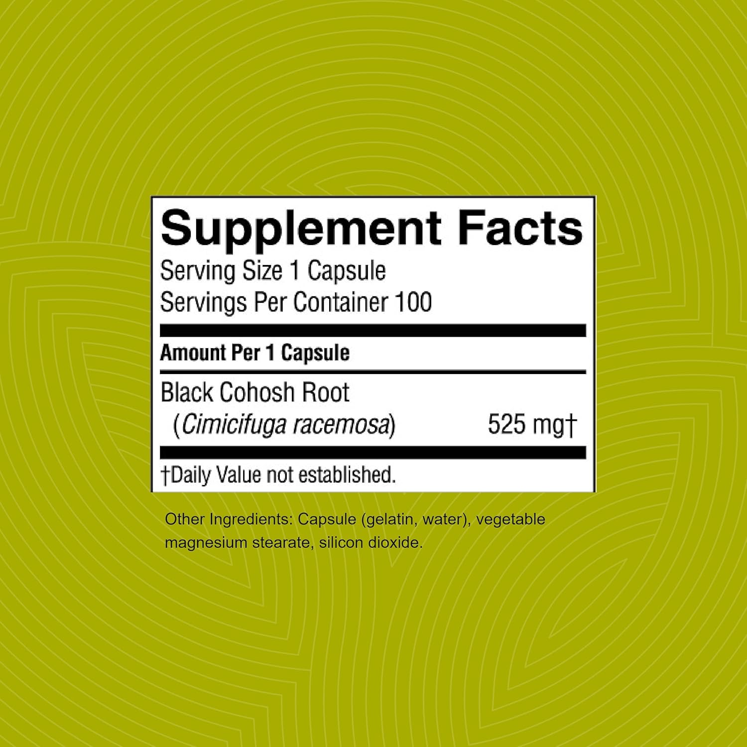 Black Cohosh Capsules - Supports Female Glandular System, Promotes Reproductive Health & Balanced Hormones - 100 Capsules