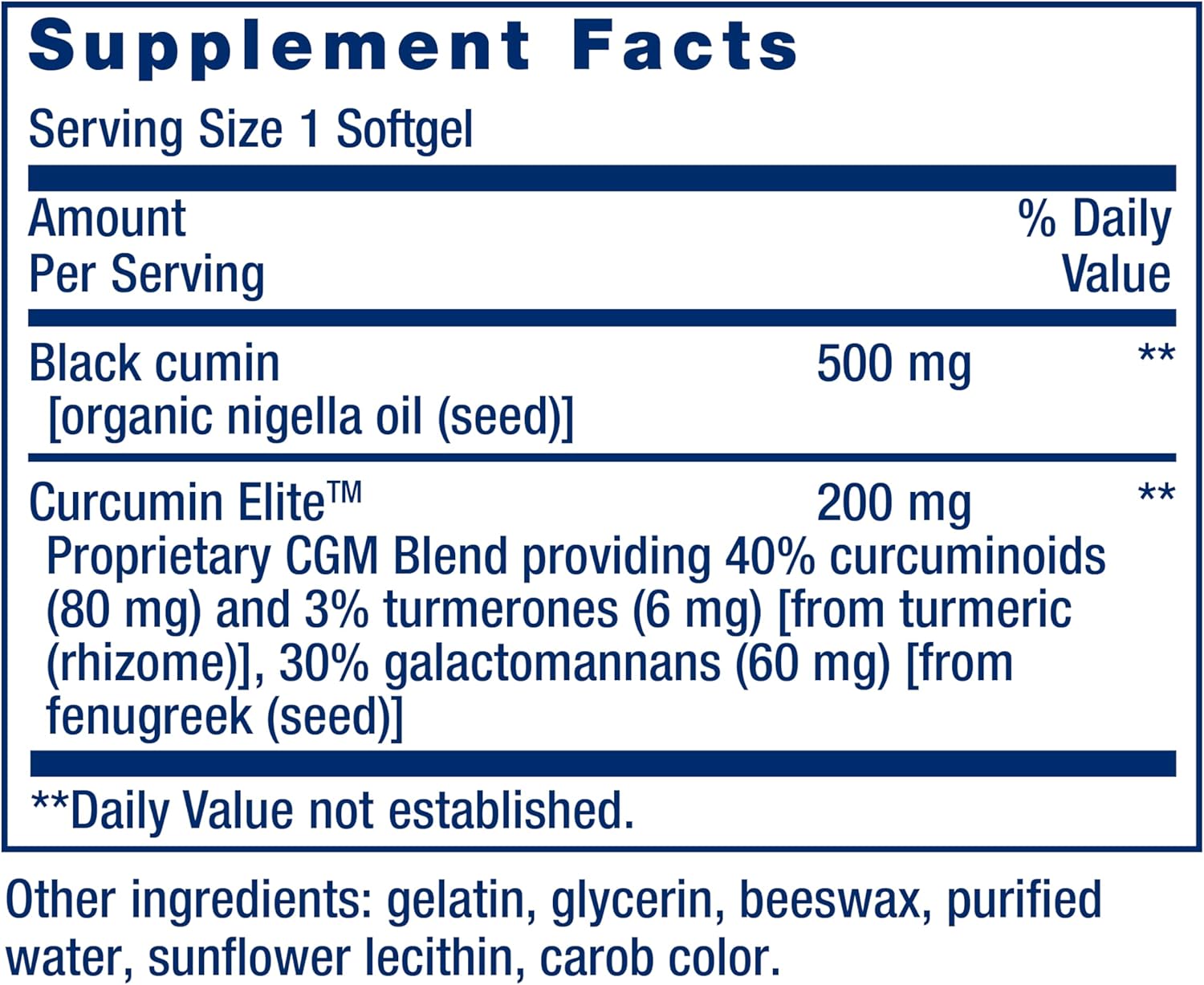 Black Cumin Seed Oil and Curcumin Elite Softgels for Immune Support - Non-GMO and Gluten-Free Formula with Bioavailable Curcumin Turmeric Extract - 60 Count
