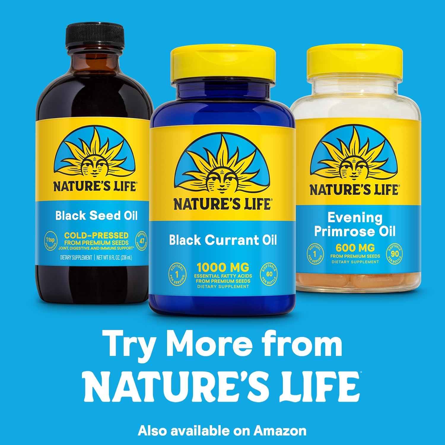 Black Currant Seed Oil 1000mg - Natural Source of Omega 6 & Omega 3, 60 Softgels, 60-Day Guarantee
