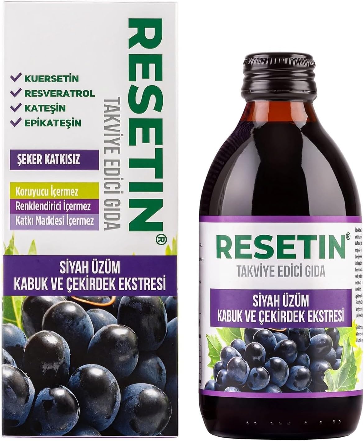 Black Grape Skin and Seed Liquid Extract - High Polyphenol Concentration, Resveratrol, Quercetin, Catechins - 250ml