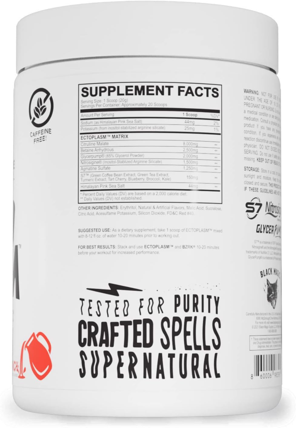 Black Magic Supply Ecto Plasm Pump Igniter - Non-Stimulant Supernatural Formula for Enhanced Vascularity and Hydration - Fruit Punch Flavor - 20 Servings