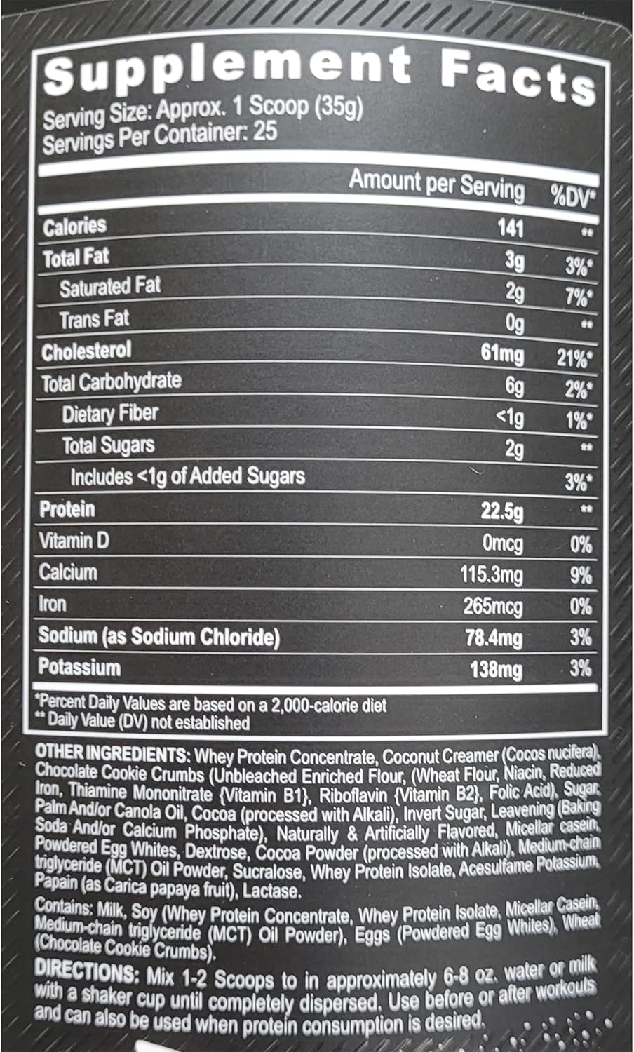 Black Magic Supply Multi-Source Protein Powder - 2LB Cookies & Cream Flavor - 23g Protein Blend with Whey, Egg Albumin, Casein, MCTs - Pre & Post Workout Formula