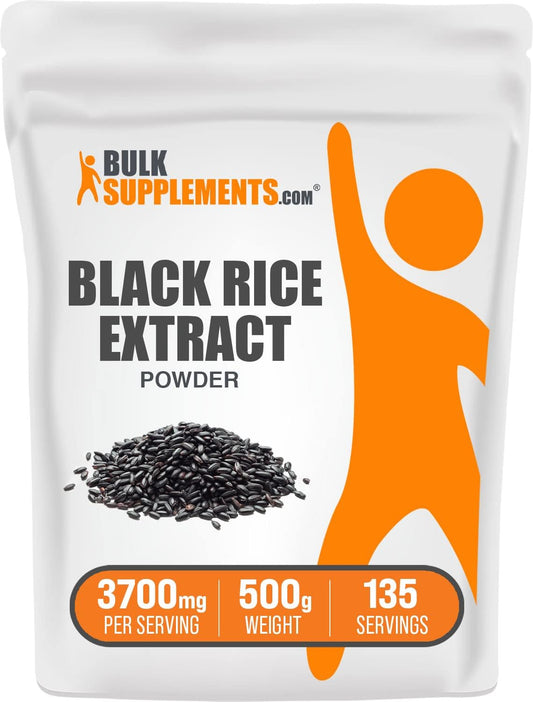 Black Rice Extract Powder - Gluten Free Supplement, 3700mg per Serving - 500g Pack