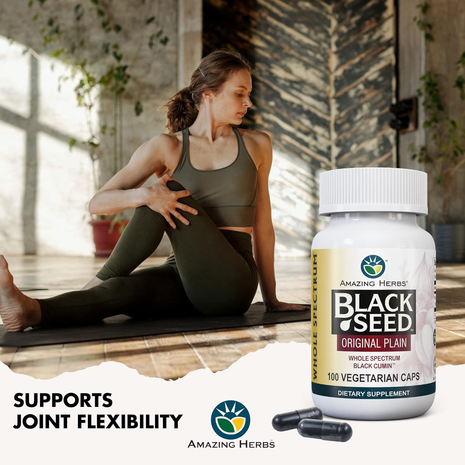 Black Seed Capsules for Digestive Health - 100 Vegetarian Capsules, Gluten Free, Non GMO - Whole Spectrum Nigella Sativa - 475mg