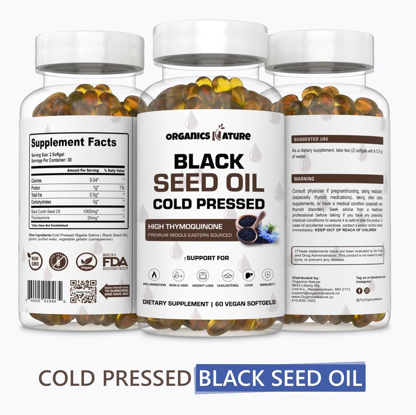 Black Seed Oil Capsules & Sea Moss Gummies Bundle - Vegan Softgels with Nigella Sativa for Omega 3s