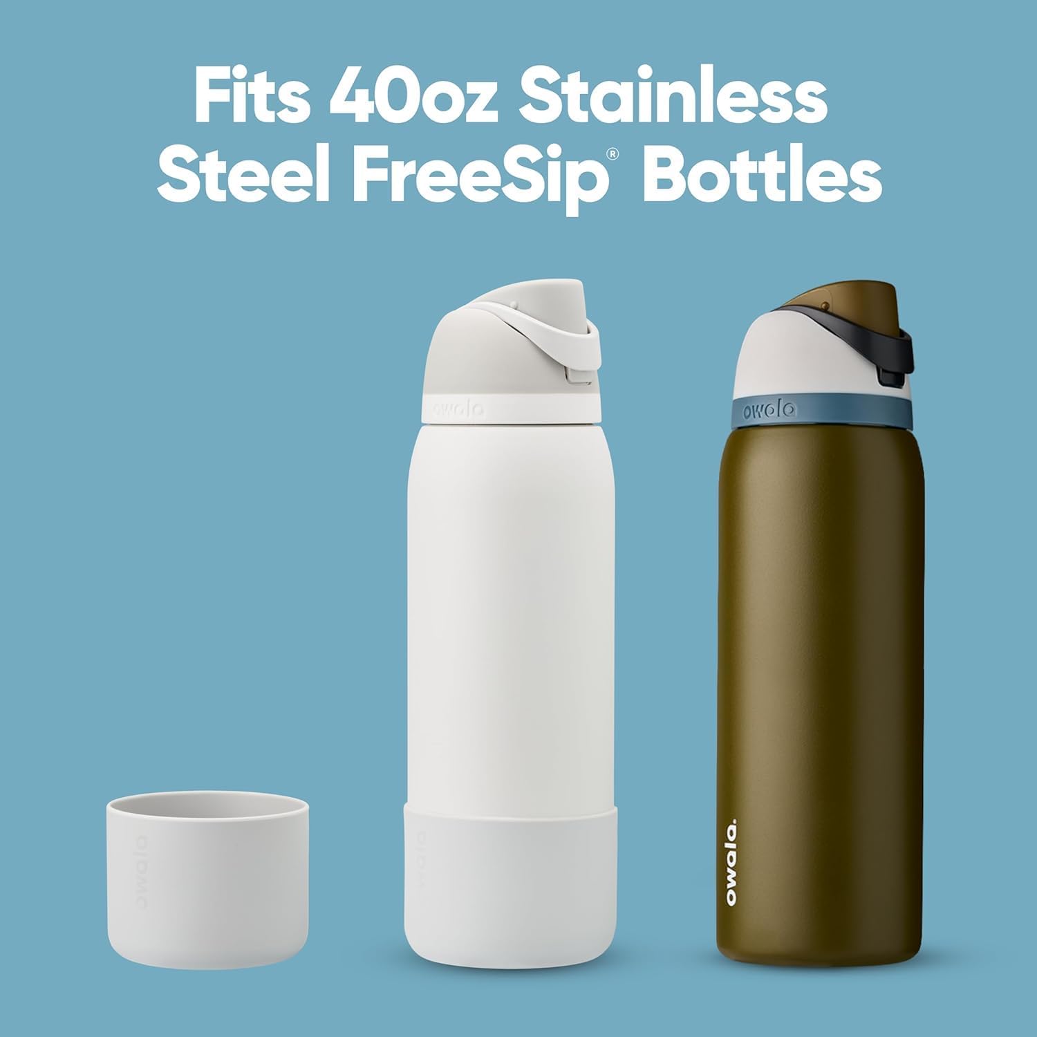 Black Silicone Sleeve for 40 Oz Stainless Steel Water Bottles, Anti-Slip Protection for Owala FreeSip and Flip Bottles