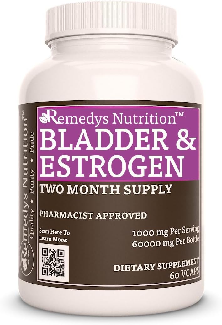 Bladder and Estrogen Capsules - 60,000 mg - Two Month Supply - Vegan - Remedy's Nutrition