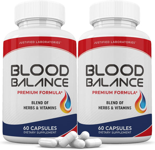Blood Balance Advanced Formula 620MG Supplement Pills (2 Pack, 120 Capsules) by Justified Laboratories