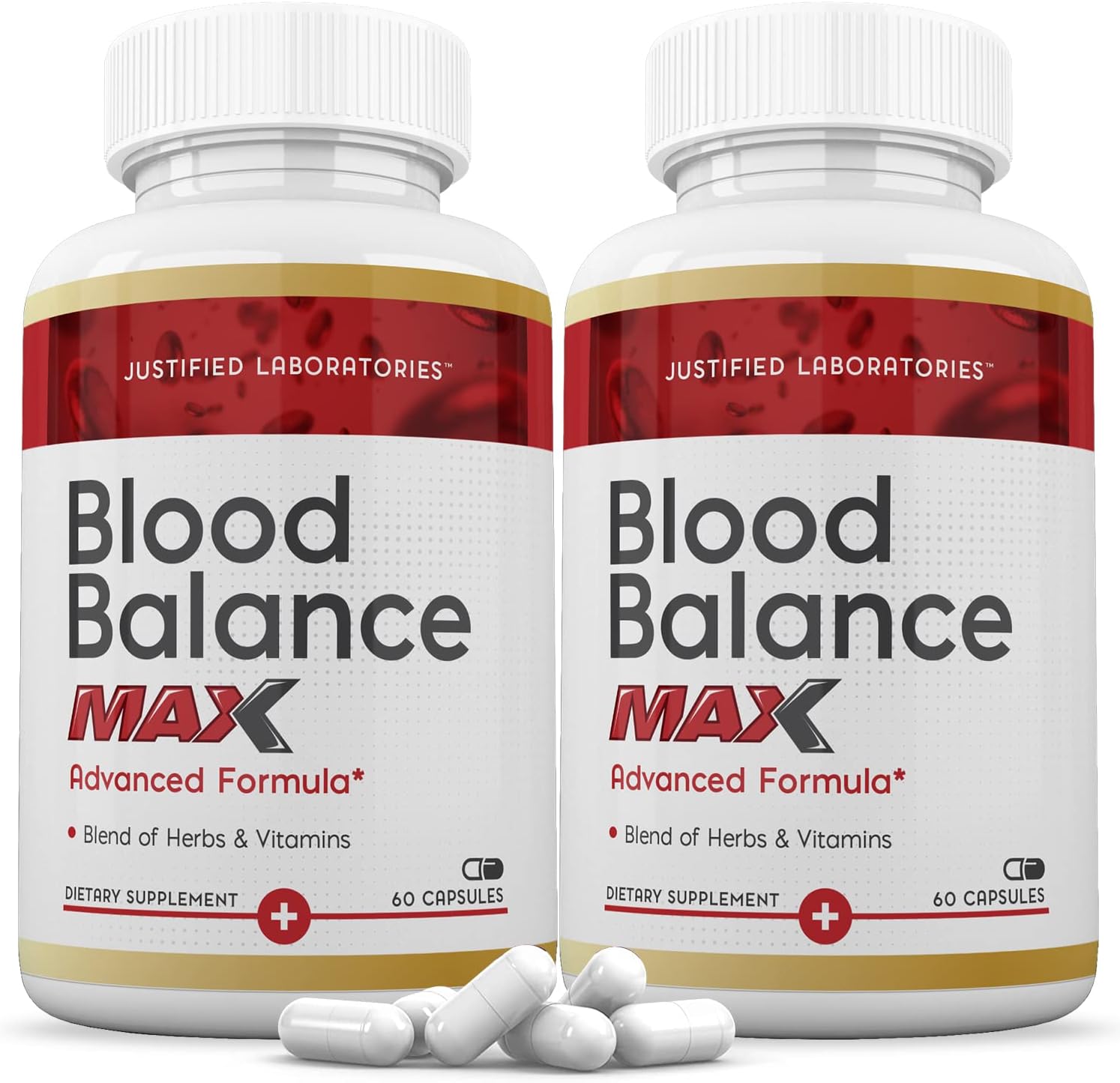 Blood Balance Max 1295MG Formula Supplement Pills - 2 Pack of 120 Capsules by Justified Laboratories