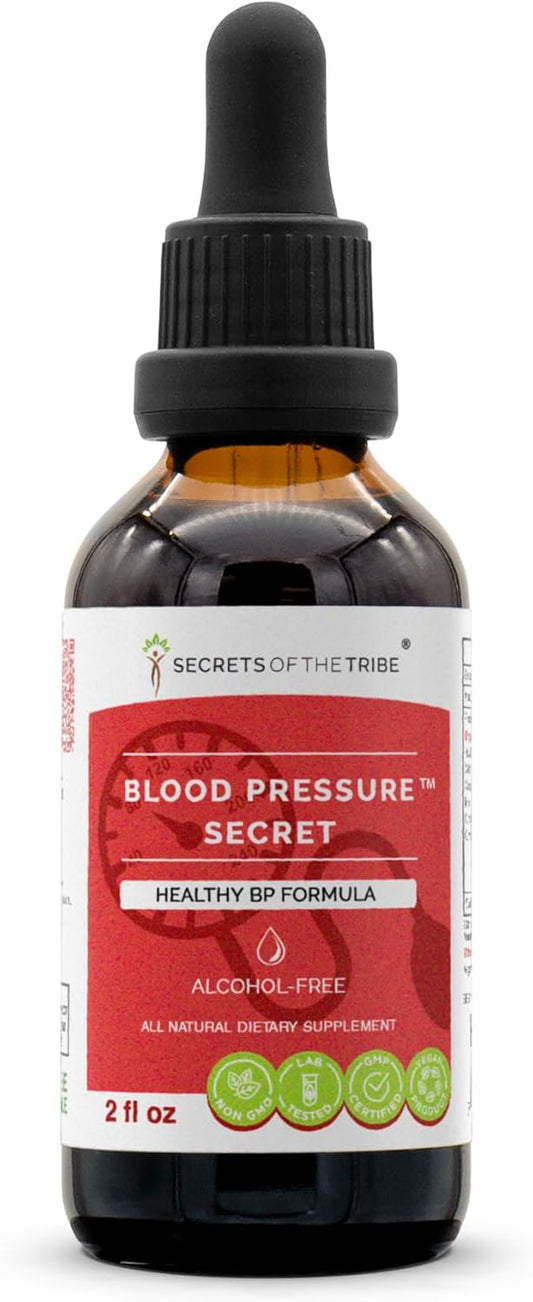 Blood Pressure Support Herbal Supplement - Secrets of the Tribe Healthy Circulation Formula, Alcohol-Free Liquid Extract (2 fl oz)