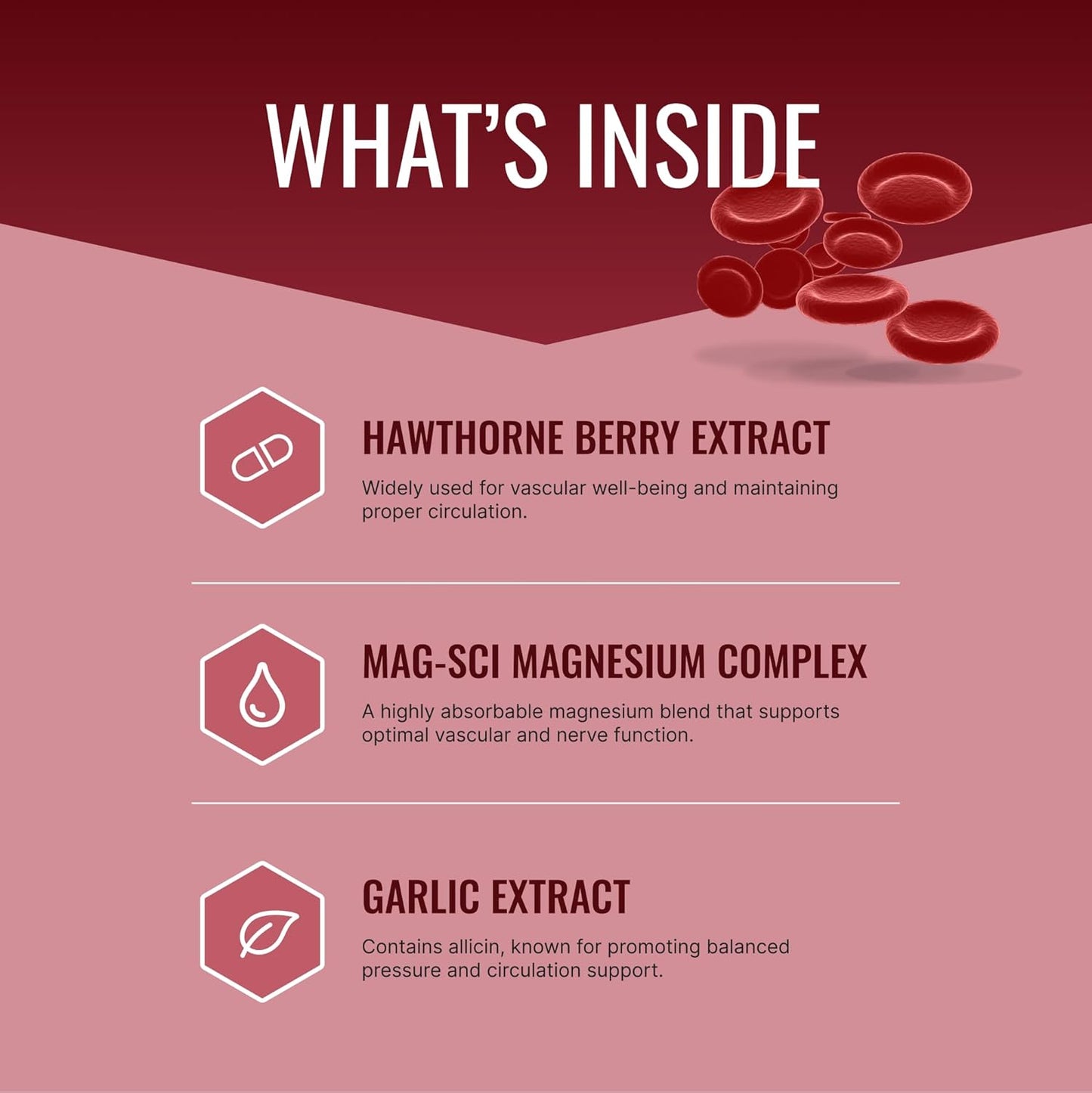 Bloodsyl Vegan Capsules - Supports Blood Flow with Hawthorn Berry, Magnesium, BioPerine - 180 Count