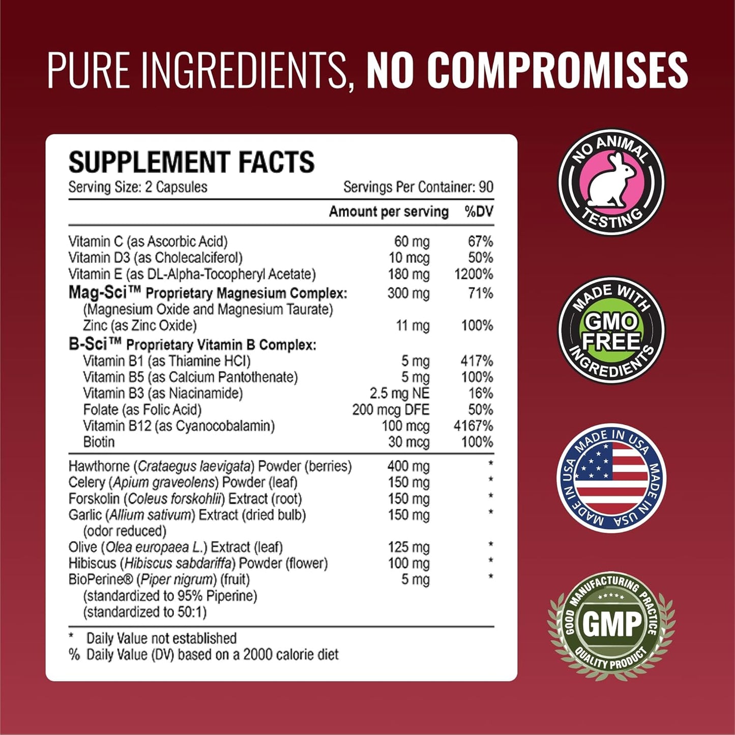 Bloodsyl Vegan Capsules - Supports Blood Flow with Hawthorn Berry, Magnesium, BioPerine - 180 Count