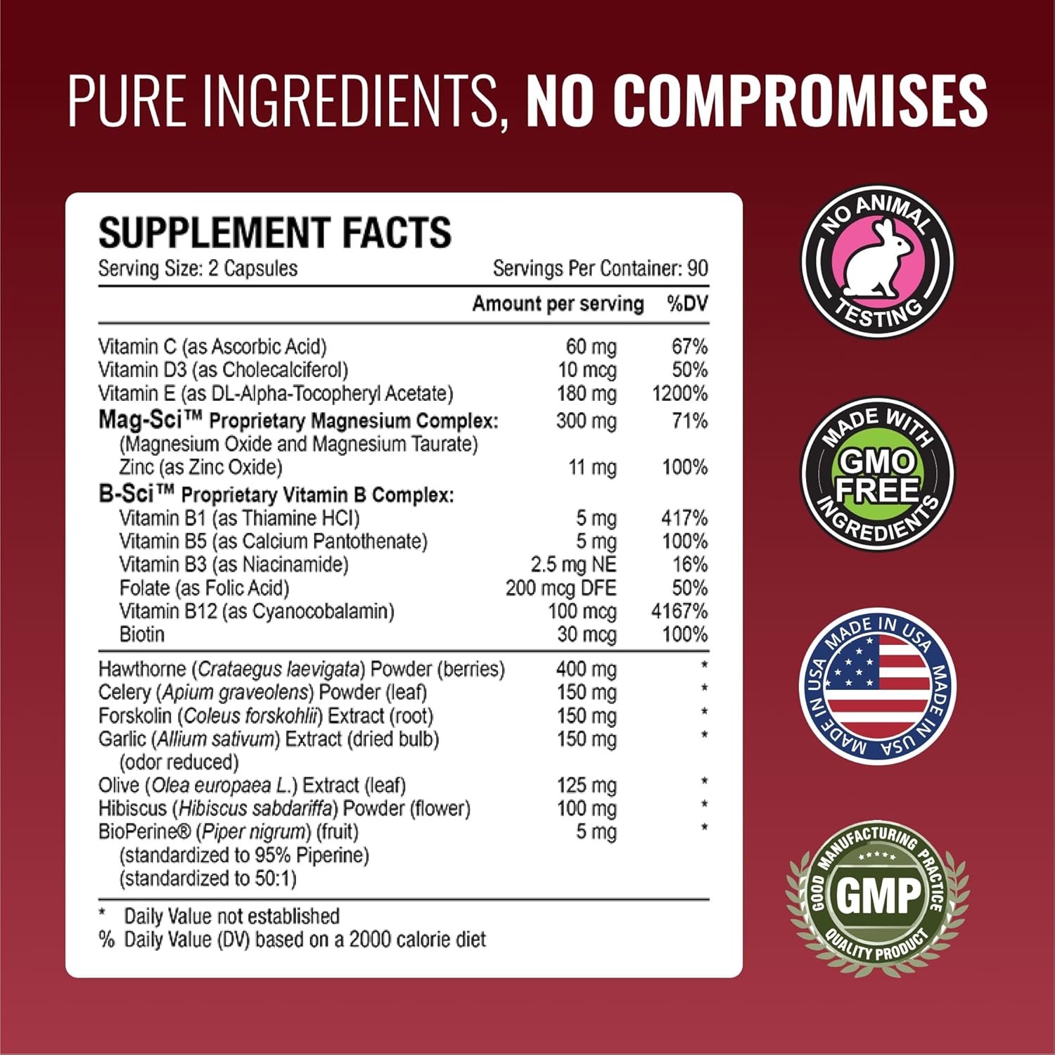 Bloodsyl Vegan Capsules - Supports Blood Flow with Hawthorn Berry, Magnesium, BioPerine - 180 Count