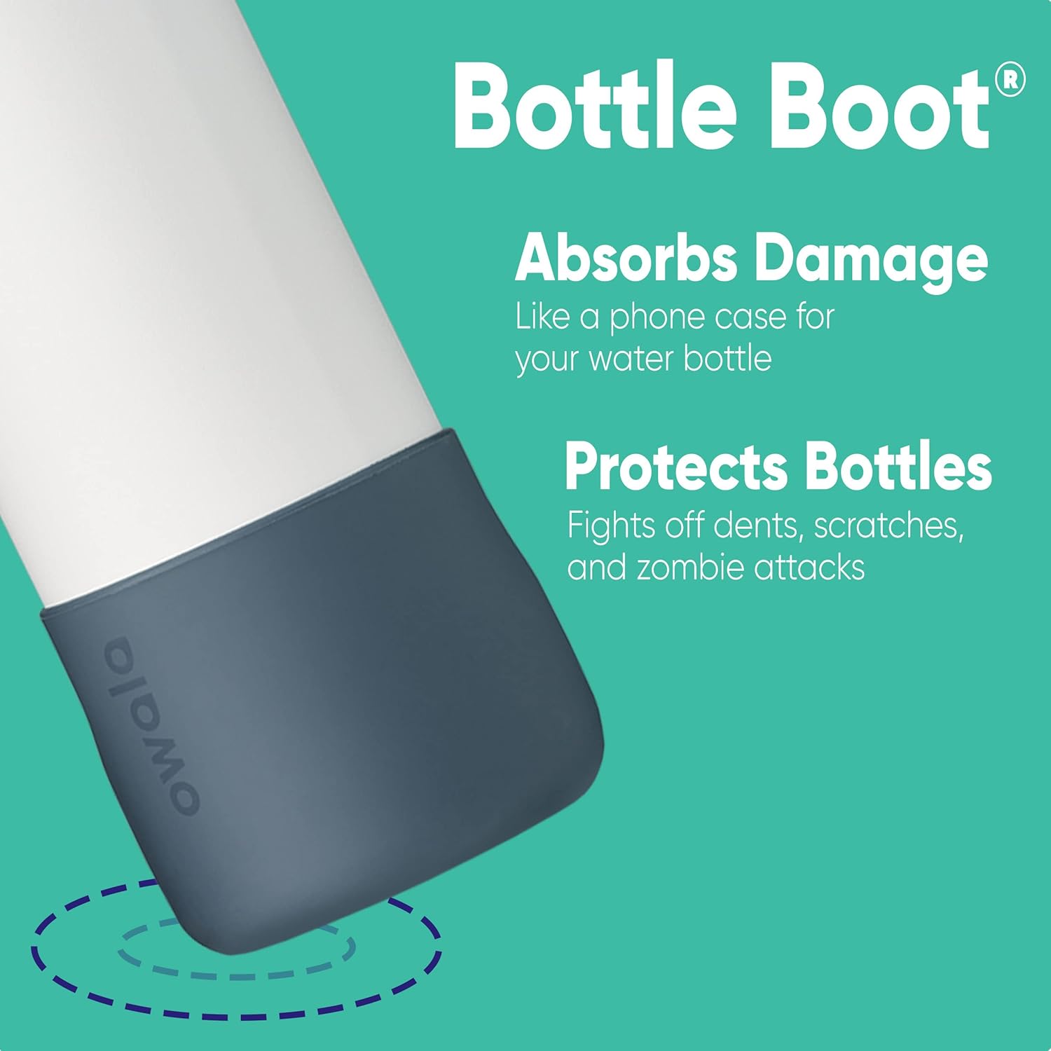 Blue Anti-Slip Silicone Sleeve for 32 Oz Water Bottles, Compatible with FreeSip and Flip Stainless Steel Bottles