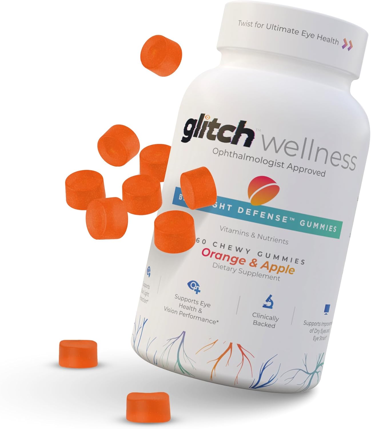 Blue Light Defense Eye Health Gummies with Lutein & Zeaxanthin - Vegan Eye Vitamins for Seniors - 60 Count Pack