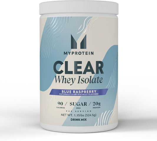 Blue Raspberry Clear Whey Isolate Protein Powder - 20 Servings, 20g Protein, Naturally Flavored Drink Mix for Superior Performance
