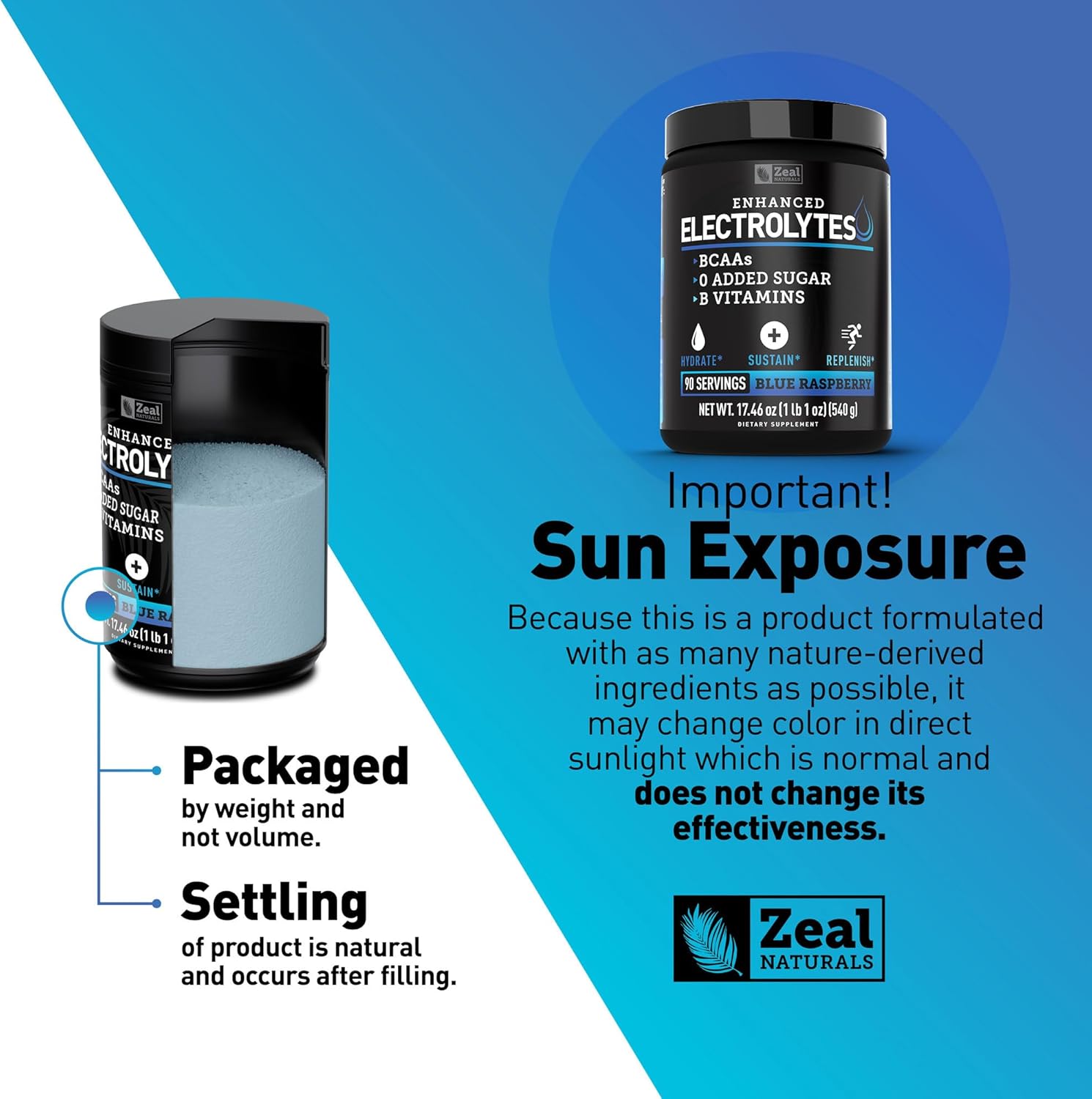 Blue Raspberry Enhanced Electrolyte Powder (90ct) - Sugar-Free Hydration Supplement with BCAAs, B-Vitamins, Potassium, Zinc, and Magnesium - Keto Friendly