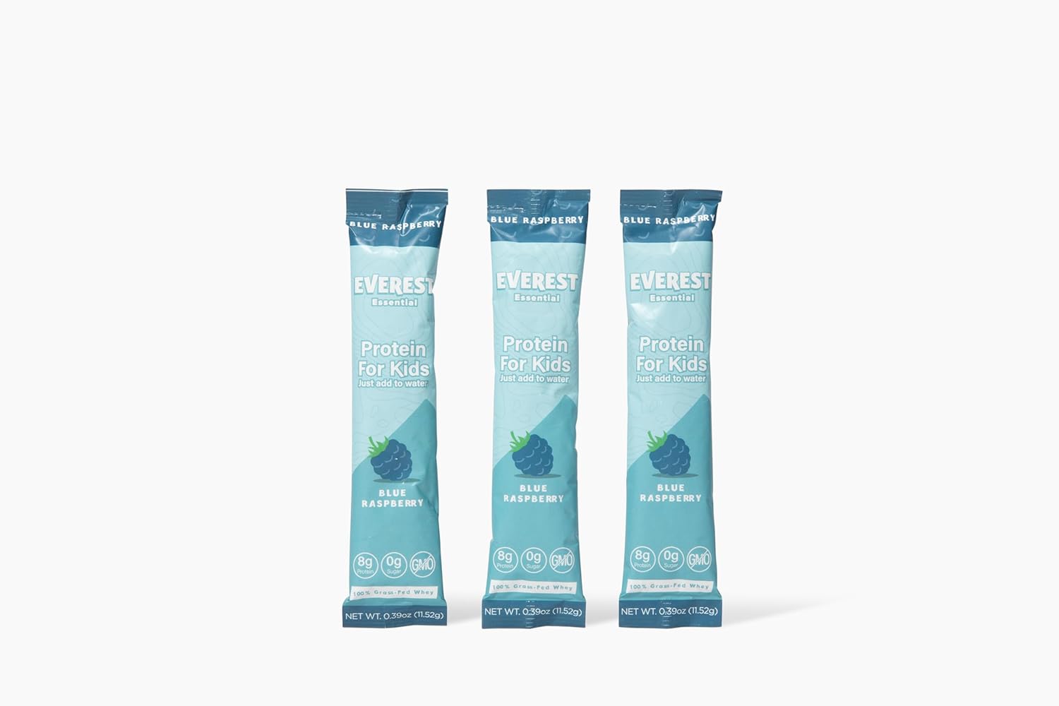 Blue Raspberry Kid's Clear Whey Protein Powder - 10 Packets, 8g Protein, Electrolytes, Non GMO, Zero Sugar