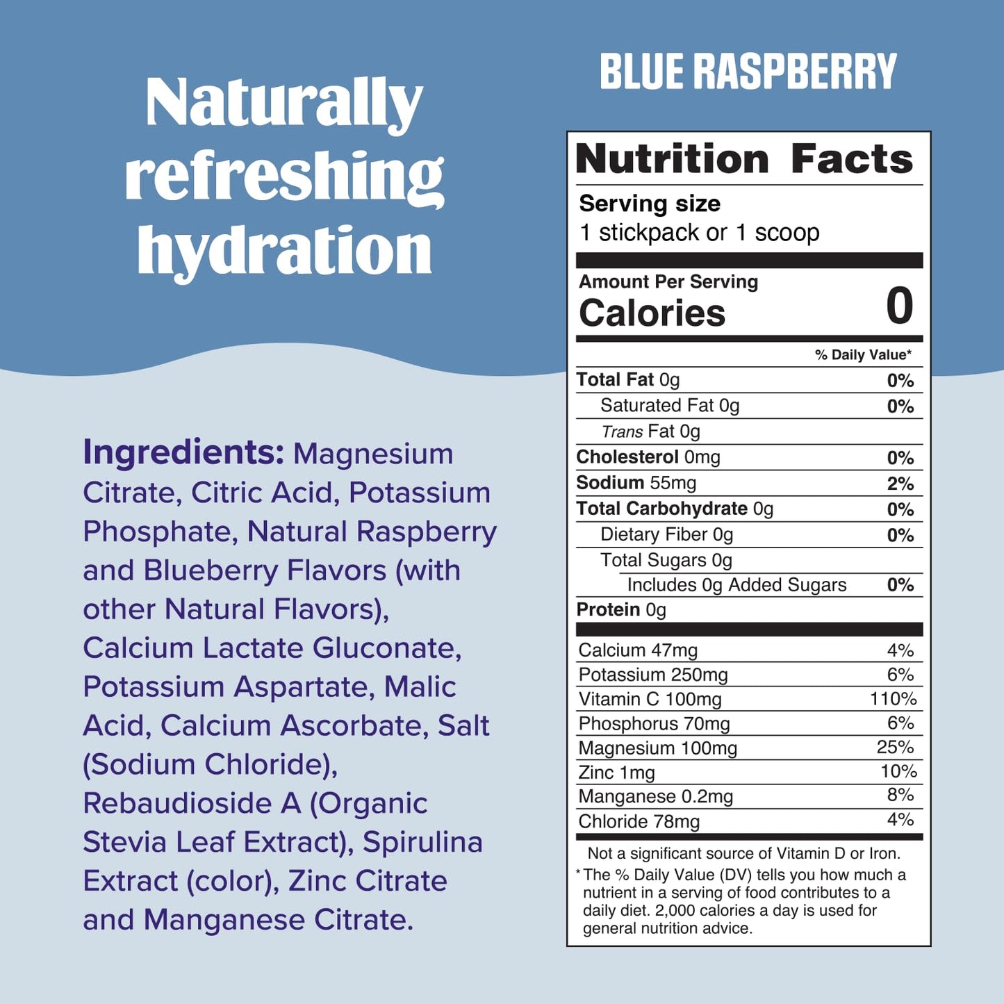 Blue Raspberry Ultima Replenisher Electrolyte Powder - 20 Stickpacks, 6 Electrolytes & Trace Minerals - Sugar-Free, Keto, Vegan, Non-GMO - Hydration Packets for Daily Use