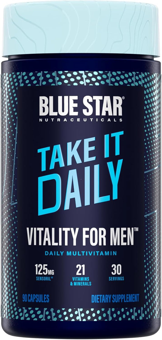Blue Star Nutraceuticals Vitality for Men - Energy-Boosting Multivitamin with Ashwagandha and B-Vitamins - 90 Veggie Capsules