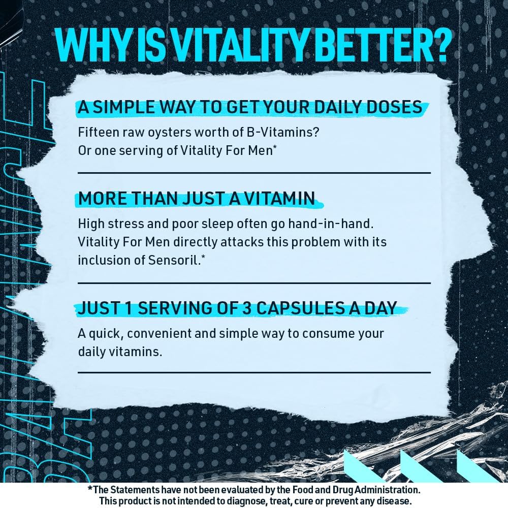 Blue Star Nutraceuticals Vitality for Men - Energy-Boosting Multivitamin with Ashwagandha and B-Vitamins - 90 Veggie Capsules
