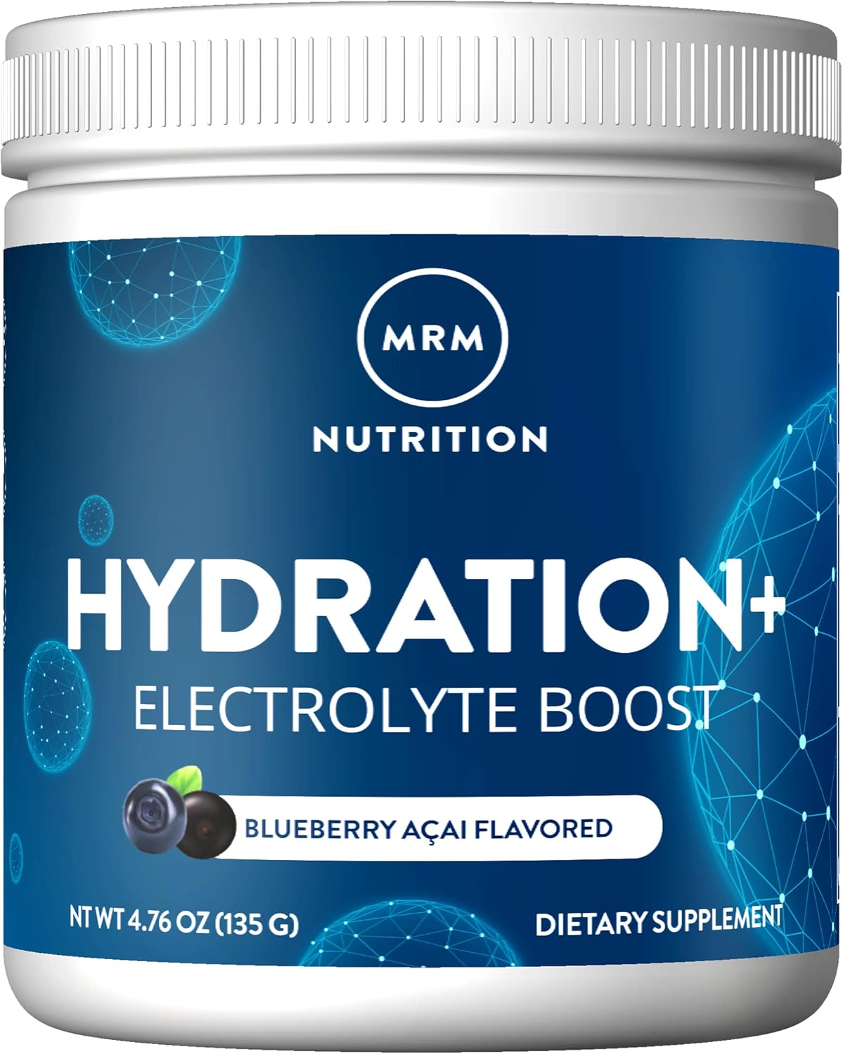Blueberry Açai Flavored MRM Nutrition Hydration + with Electrolyte Boost - Vegan & Gluten-Free - 15 Servings