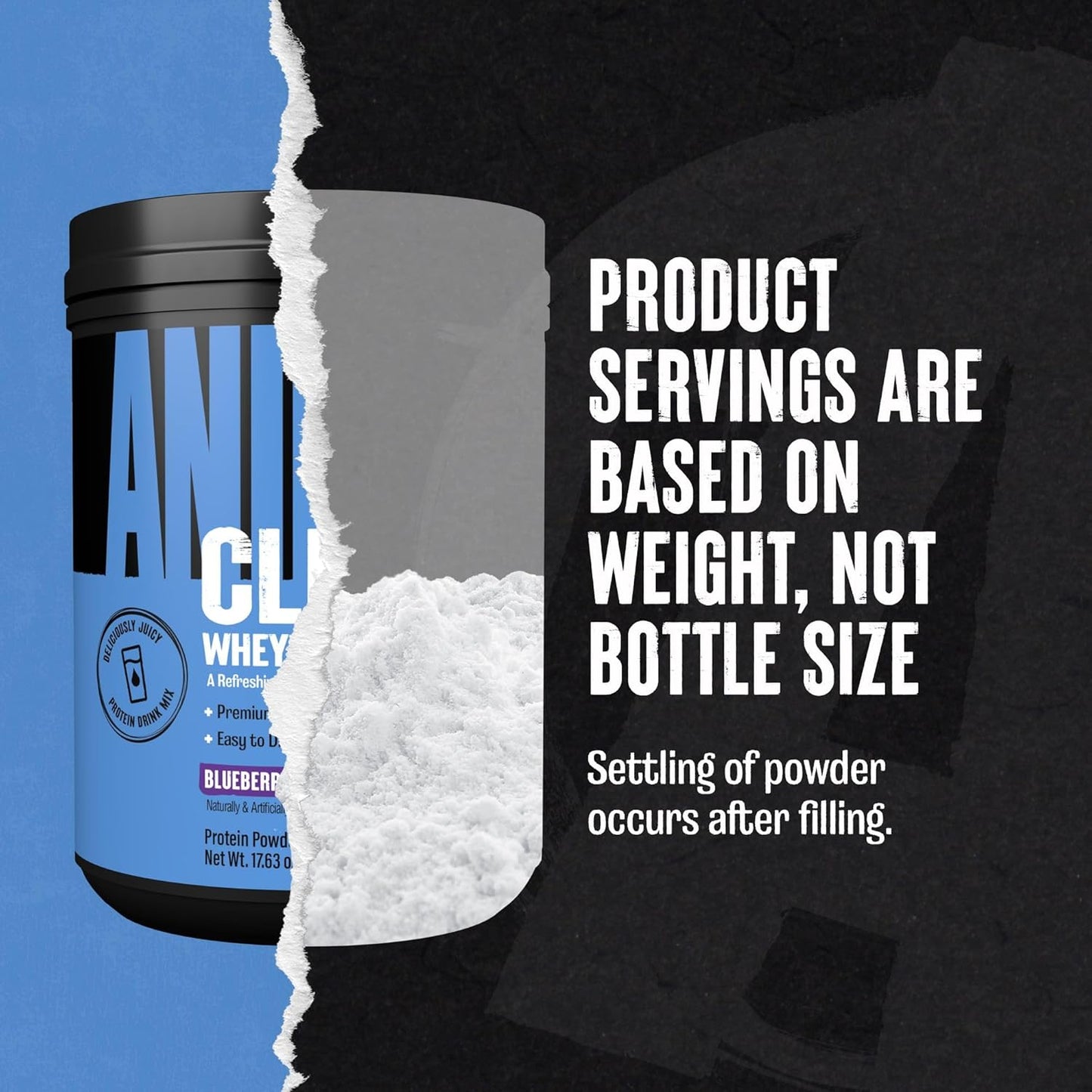 Blueberry Acai Clear Whey Isolate Protein Powder - 5g BCAA, Easy-to-Digest, Mix, Refreshing Drink for Men and Women, 500g