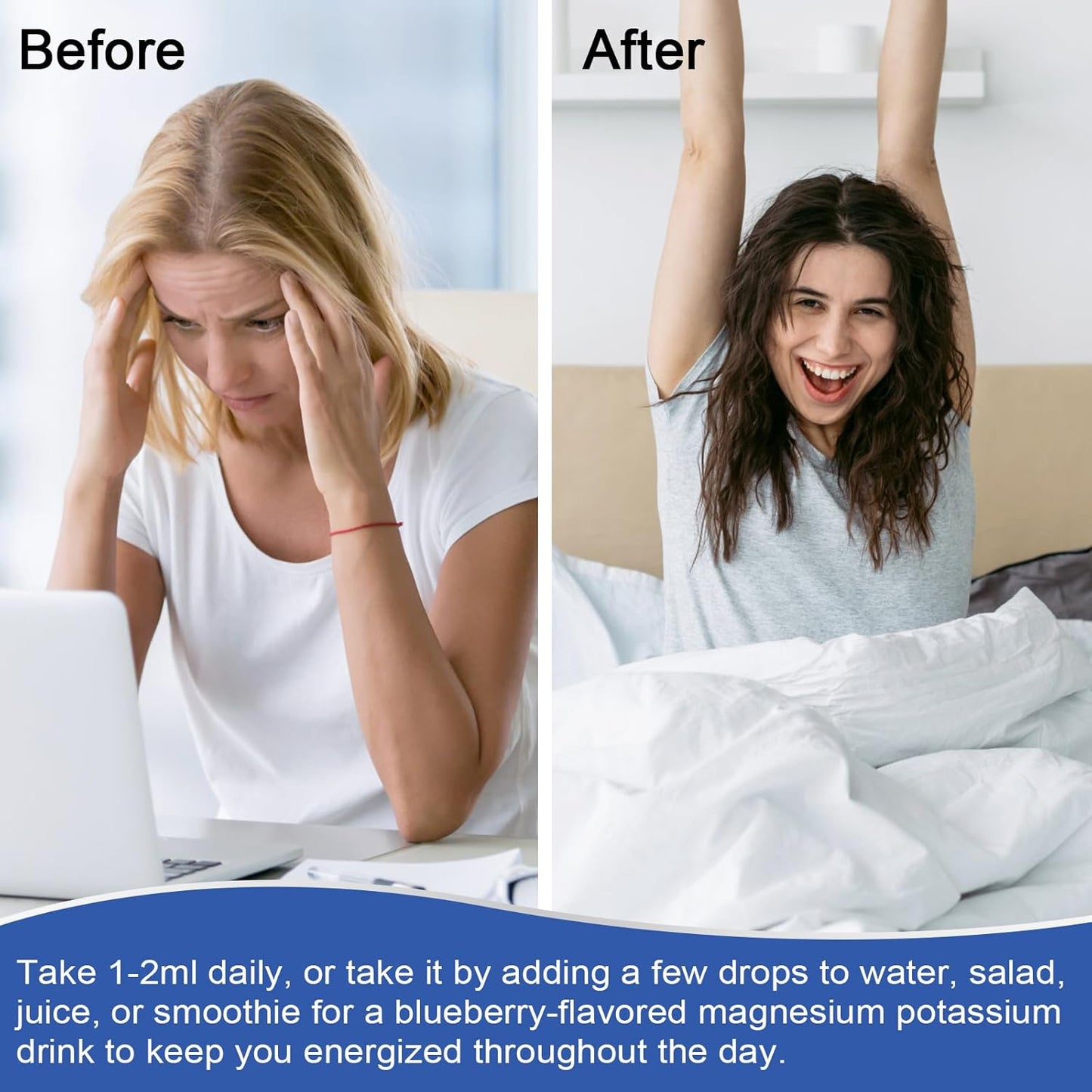 Blueberry Bunkka Potassium Magnesium Supplement - High Absorption Complex with Calcium, Vitamin D3, Zinc - Energy, Metabolism Support