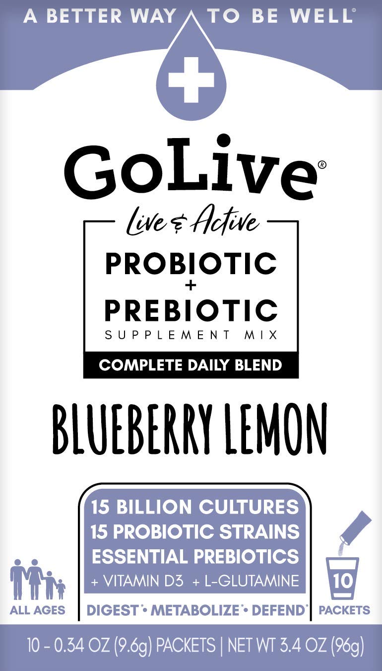 BLUEBERRY LEMON Synbiotic Probiotic with Prebiotic for Adults & Kids - 15B CFUs, 15 Strains - Formulated by MDs and RDs