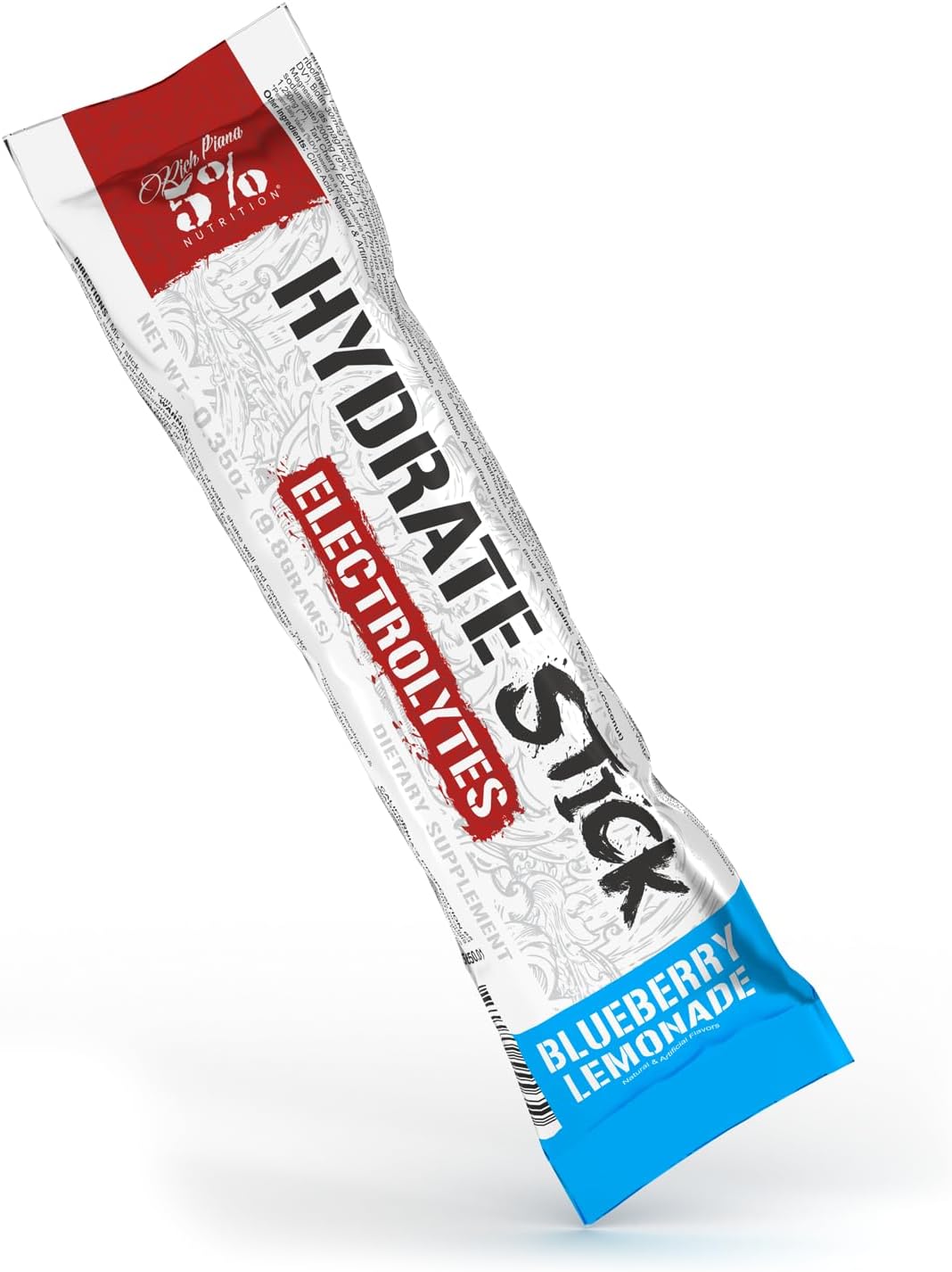 Blueberry Lemonade Electrolyte Powder Mix Packets with Coconut Water - 5% Nutrition Hydrate Stick Hydration Pack (10 Count)