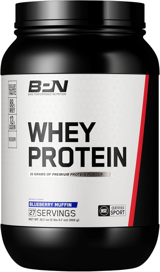 Blueberry Muffin Whey + Casein Protein Powder, 25g Protein, Lean Muscle Recovery, 27 Servings