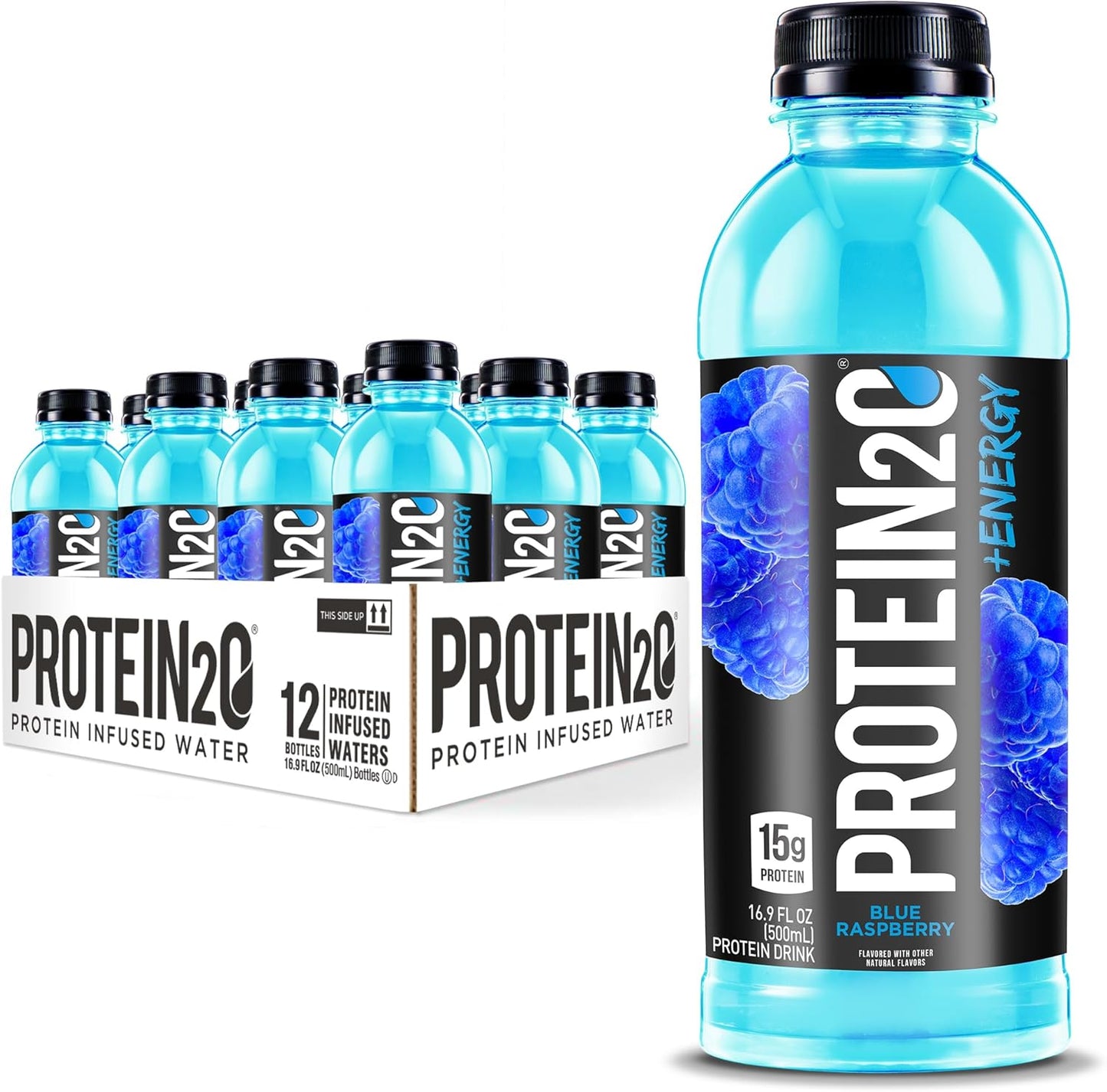 Blueberry Raspberry Protein2o Water with 15g Whey Protein and Energy, 16.9 oz Bottle (Pack of 12) - BoostGo Australia