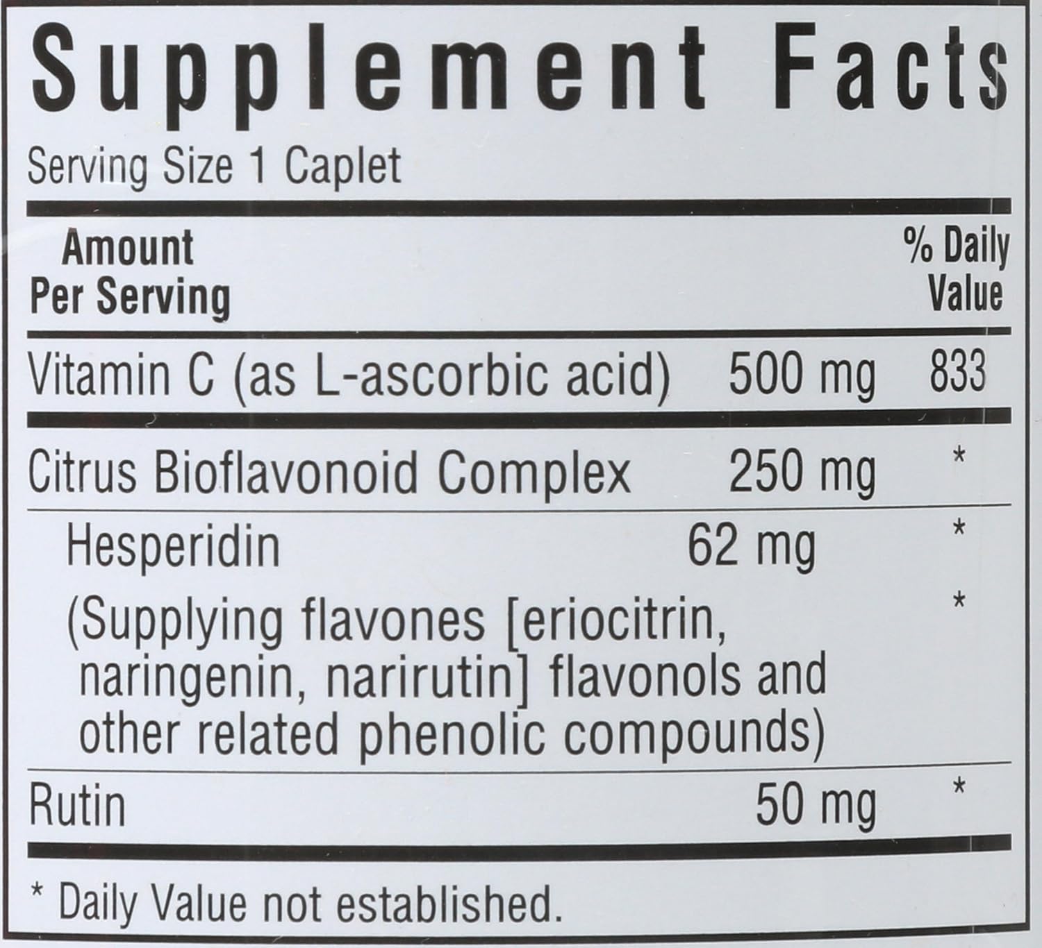 BlueBonnet 500mg Vitamin C Caplets with Bioflavonoids - 90 Count Bottle