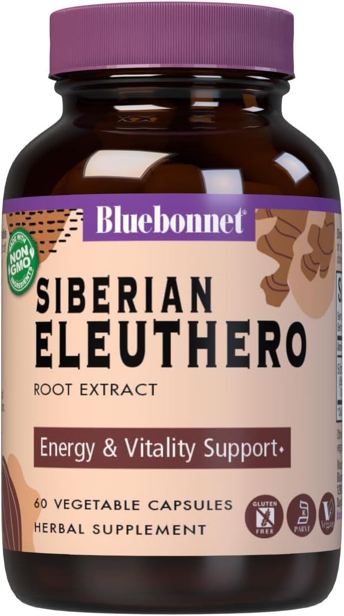 Bluebonnet Eleuthero Root Extract 500mg - 60 Vegetarian Capsules