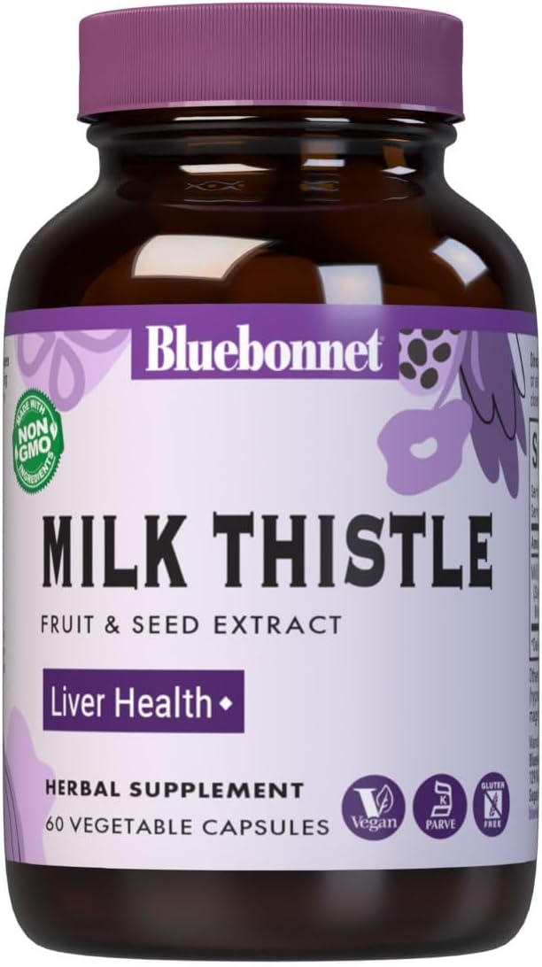 BlueBonnet Milk Thistle Fruit and Seed Extract Supplement - 60 Capsules