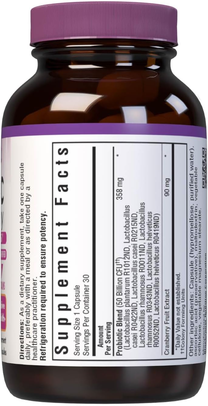 Bluebonnet Nutrition Advanced Choice Women's Daily Probiotic 50 Billion - Cold Packaged, 30 Capsules
