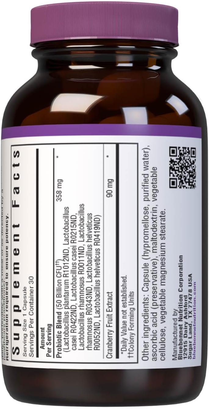 Bluebonnet Nutrition Advanced Choice Women's Daily Probiotic 50 Billion - Cold Packaged, 30 Capsules