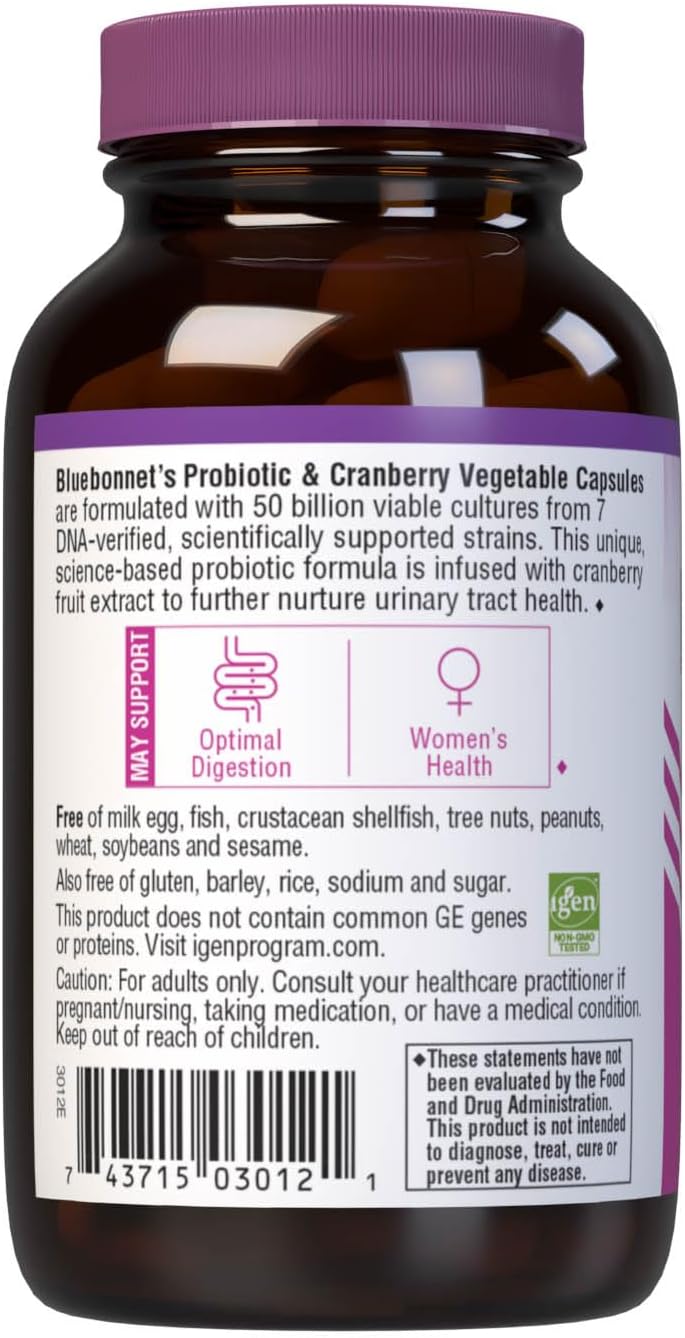 Bluebonnet Nutrition Advanced Choice Women's Daily Probiotic 50 Billion - Cold Packaged, 30 Capsules