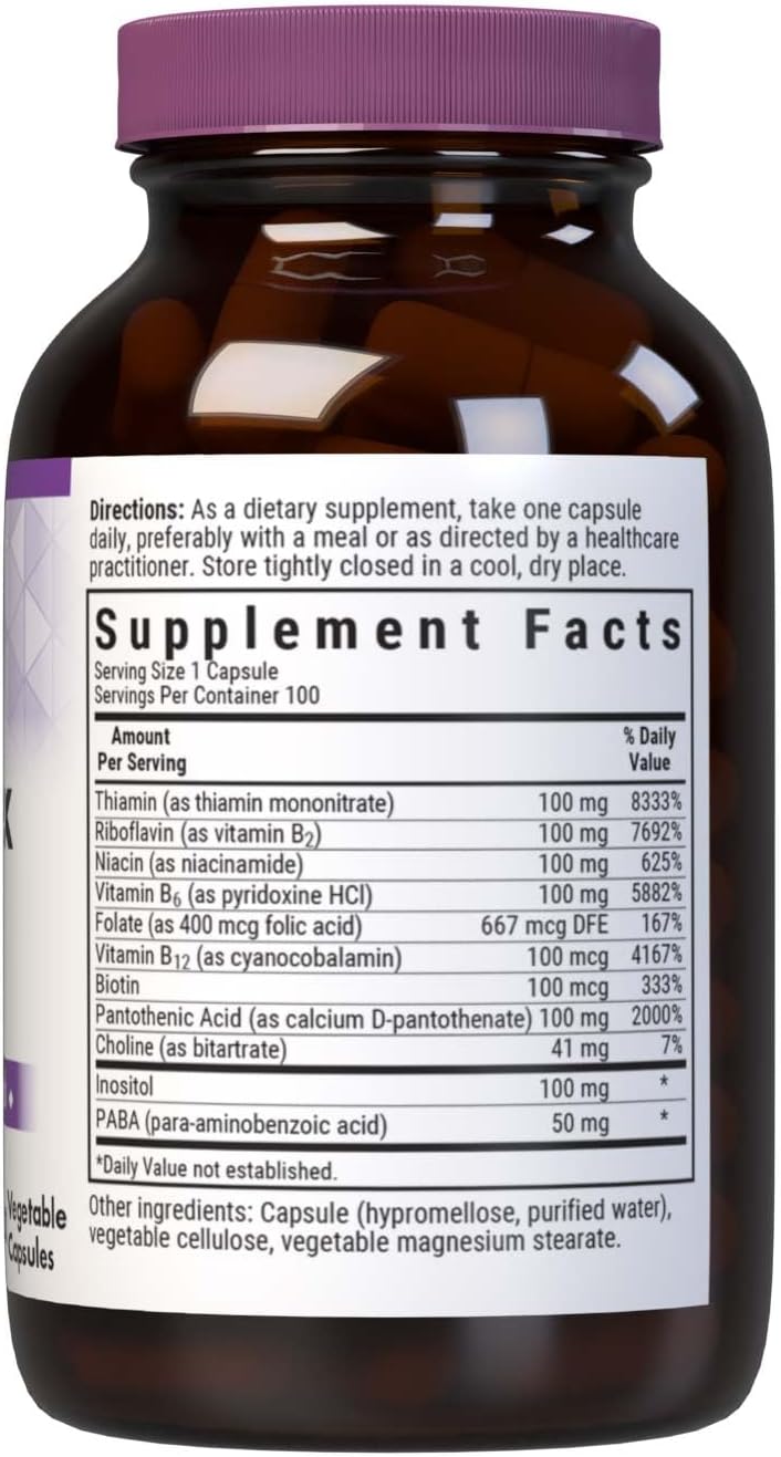 Bluebonnet Nutrition B Complex - Complete Full Spectrum Vegan Capsules, 100 Count