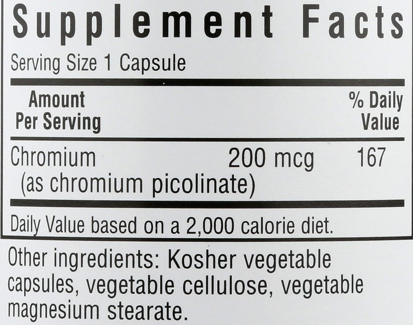 Bluebonnet Nutrition Chromium Picolinate 200mcg - 100 Vegetarian Capsules for Healthy Blood Sugar Support