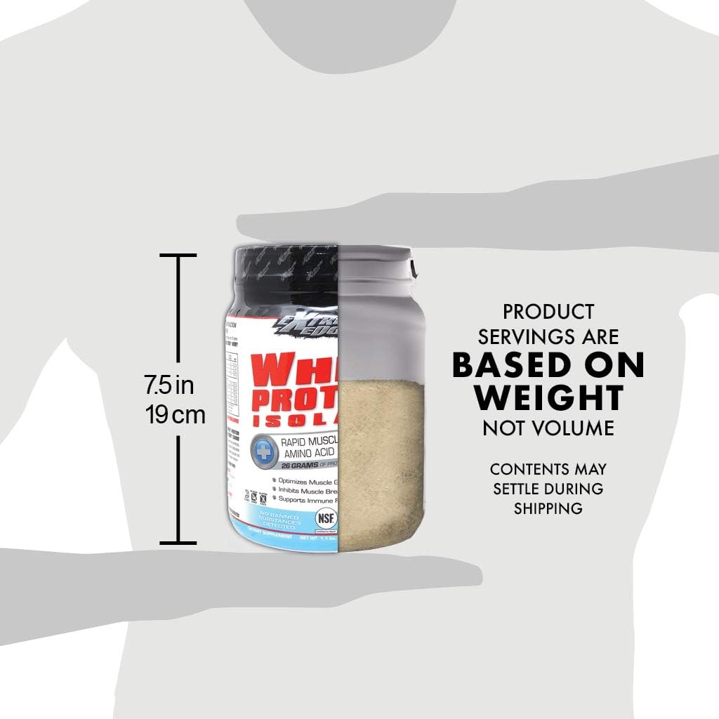Bluebonnet Nutrition Extreme Edge Vanilla Whey Protein Isolate Powder - Grass Fed, 26g Protein, Non GMO, Gluten Free, Kosher Dairy - 1lb