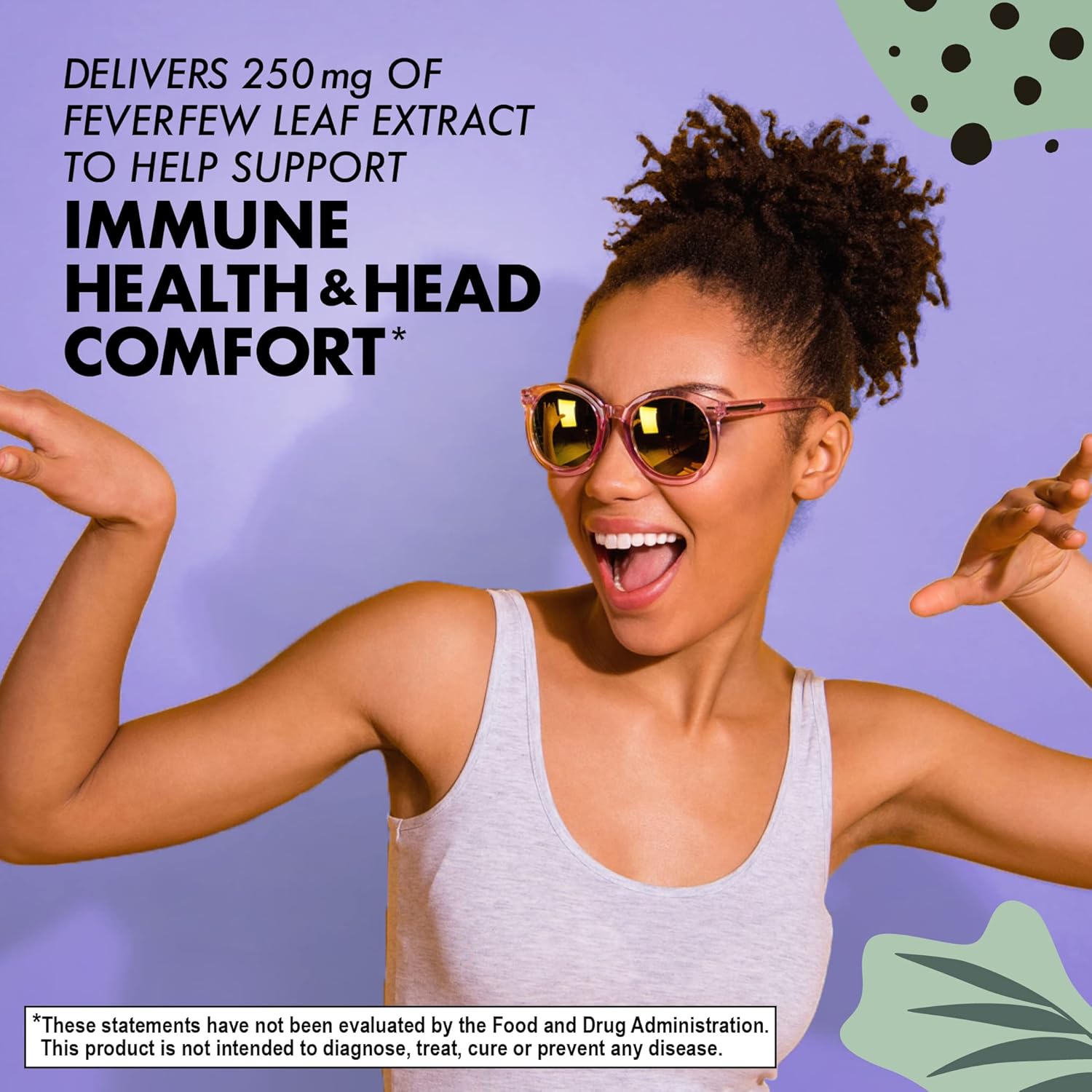 Bluebonnet Nutrition Feverfew Leaf Extract Capsules - Immune & Head Comfort Support - Gluten-Free, Soy-Free, Kosher, Non-GMO, Vegan - 60 Servings