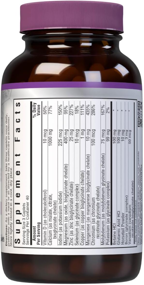 Bluebonnet Nutrition High Potency Chelated Multiminerals - Iron-Free, Soy-Free, Gluten-Free, Non-GMO, Kosher Certified - 120 Caplets